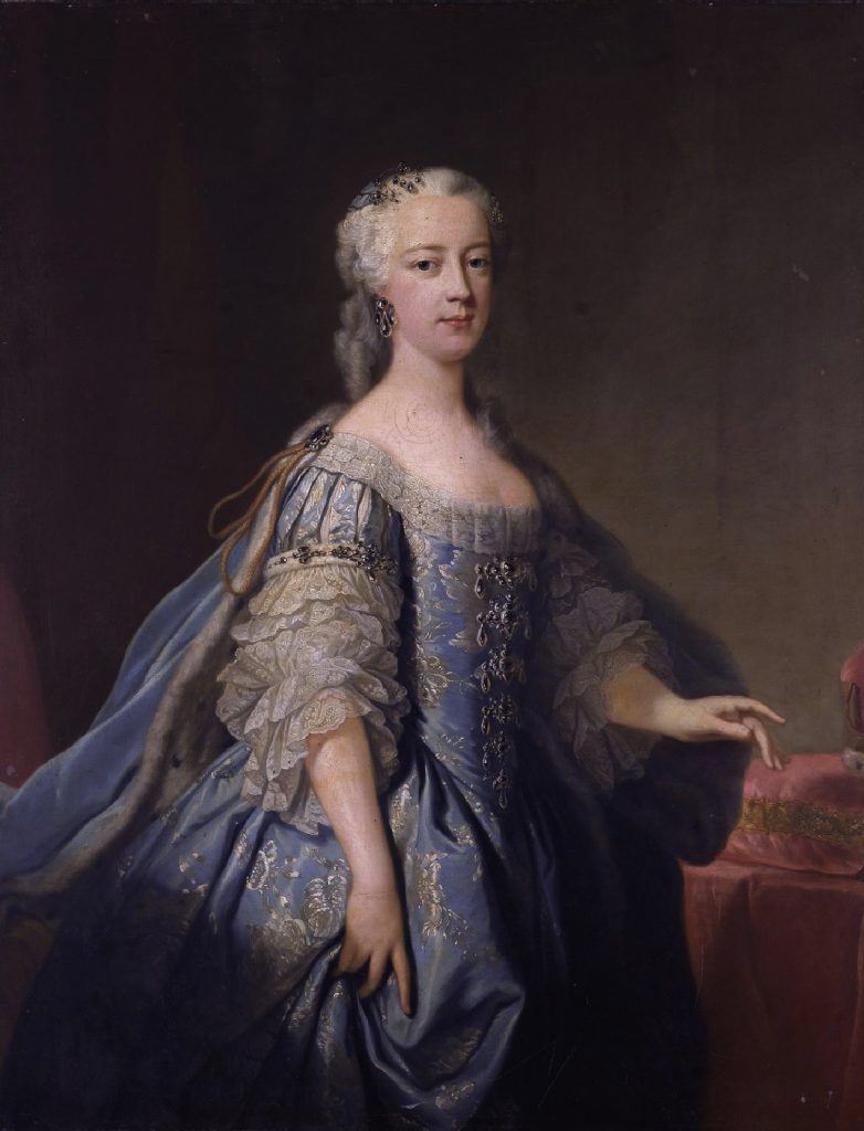 Princess Amelia of Great Britain (1711-1786), painted by Jean Bapiste van Loo, oil on canvas, c. 1738.
